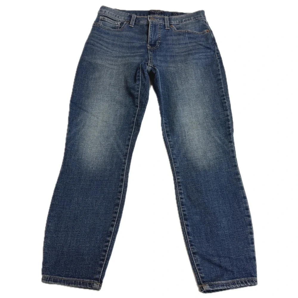 Lucky Brand Jeans Womens 6/28 Blue Ava Mid Rise Crop Denim Slim Fit‎ - Picture 2 of 11